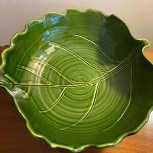 Salad Bowl, Green Leaf Cabbage, Made in Italy